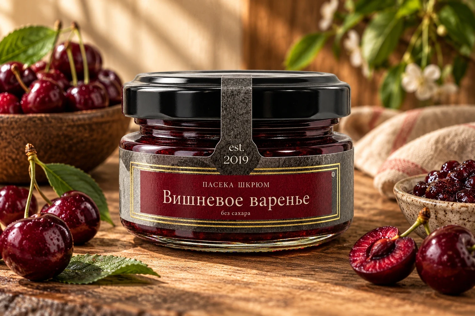Варенье на меду — Вишнёвое — 65 г