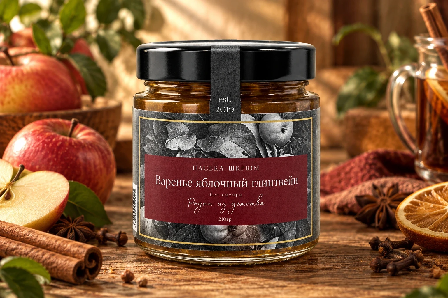 Варенье на меду — Яблочный глинтвейн — 210 г