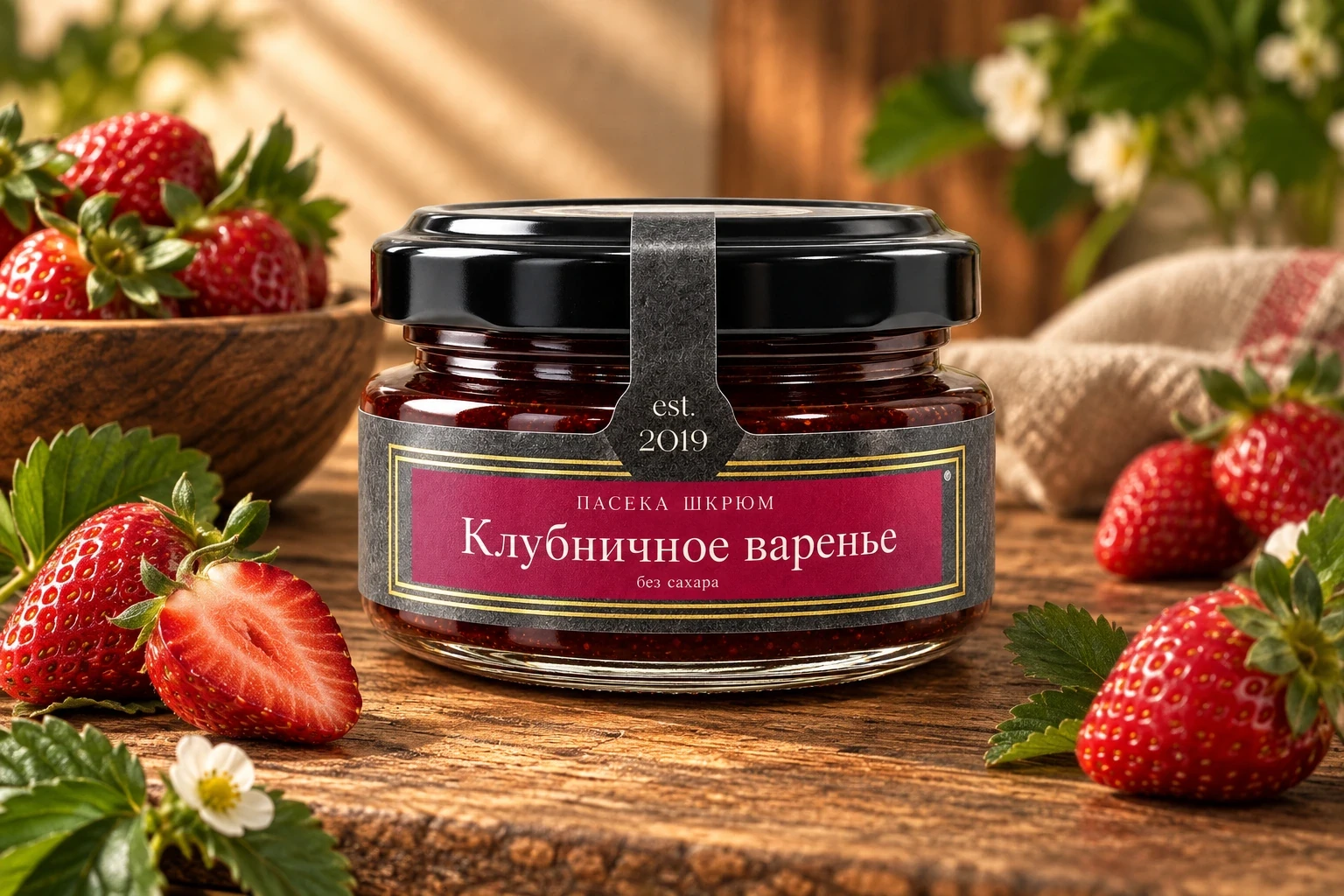 Варенье на меду — Клубничное — 65 г