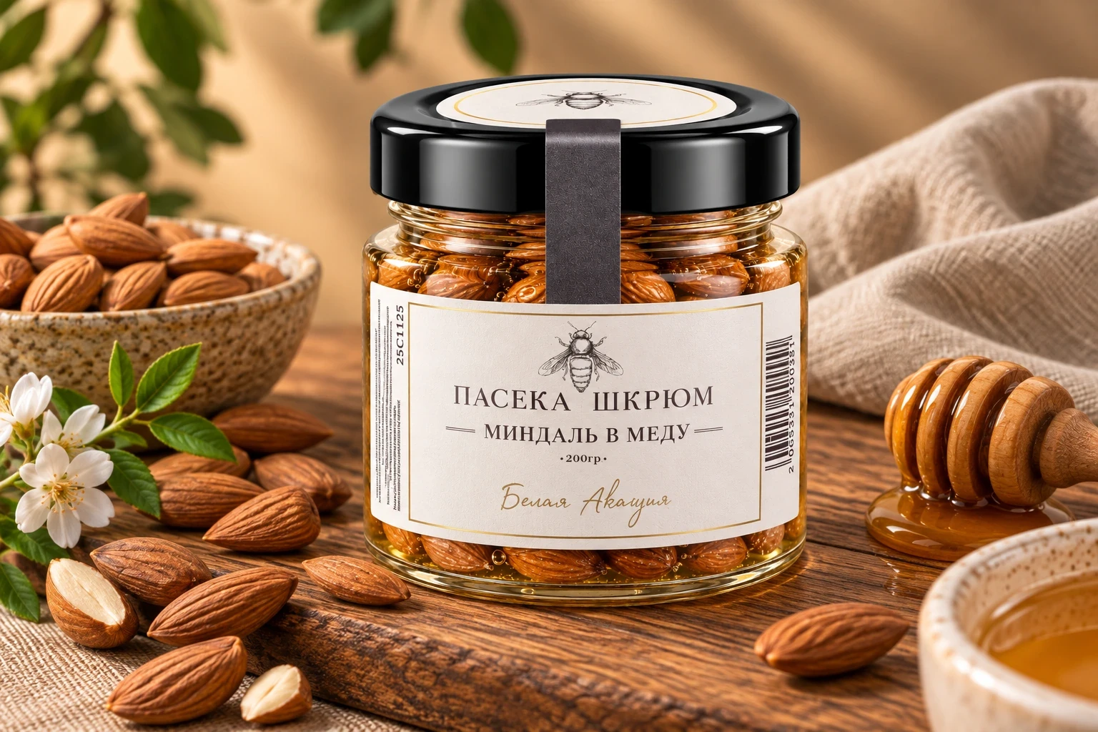 Миндаль в меду — Белая акация — 200 г