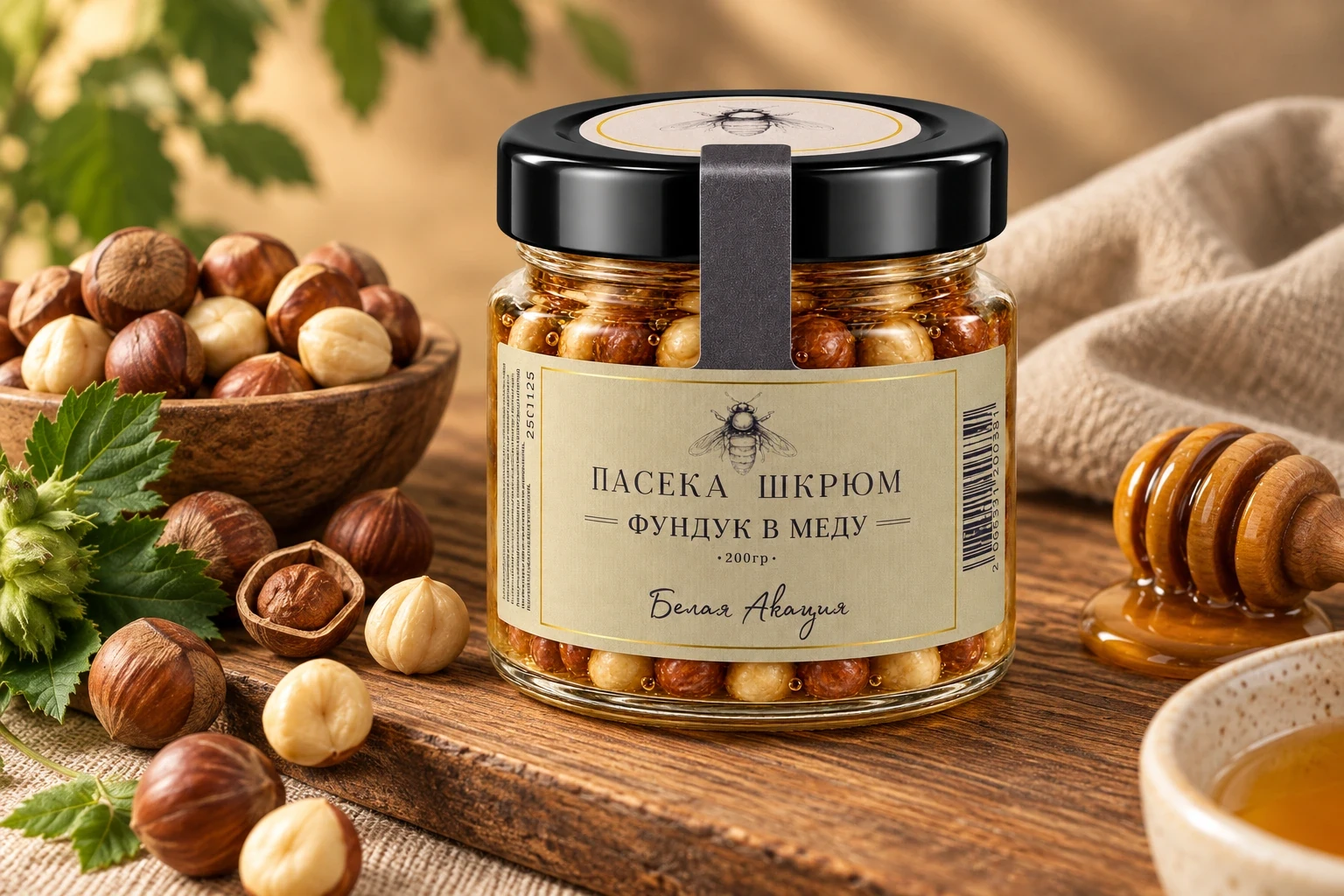 Фундук в меду — Белая акация — 200 г